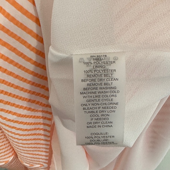 Elie Tahari Peach Striped Midi Dress - Picture 8 of 9